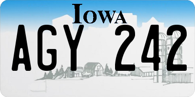 IA license plate AGY242