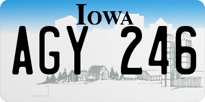 IA license plate AGY246
