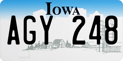 IA license plate AGY248