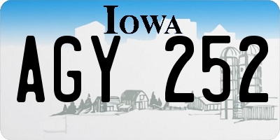 IA license plate AGY252