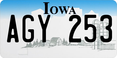 IA license plate AGY253