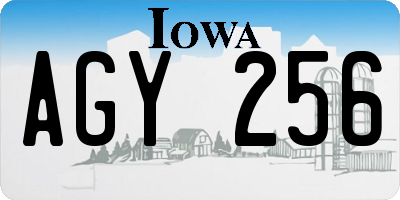 IA license plate AGY256