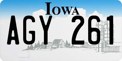 IA license plate AGY261