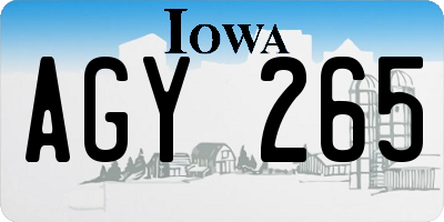 IA license plate AGY265
