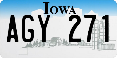 IA license plate AGY271