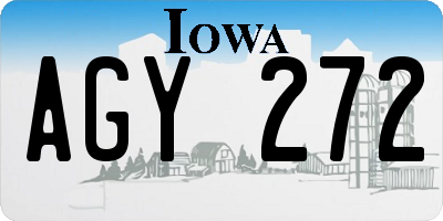 IA license plate AGY272