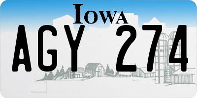 IA license plate AGY274