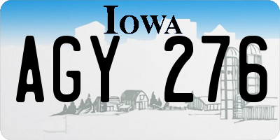 IA license plate AGY276