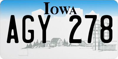 IA license plate AGY278
