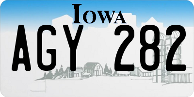 IA license plate AGY282