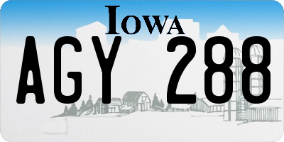 IA license plate AGY288