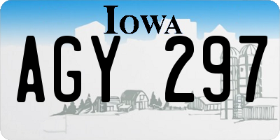 IA license plate AGY297