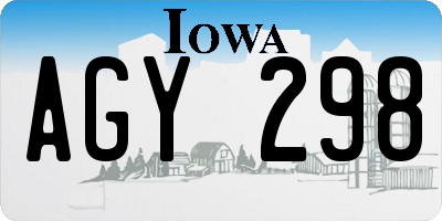 IA license plate AGY298