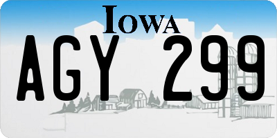 IA license plate AGY299