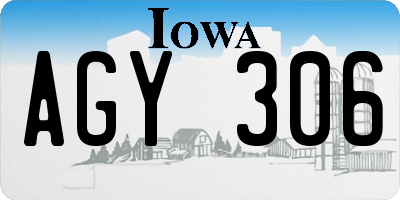 IA license plate AGY306