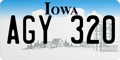 IA license plate AGY320