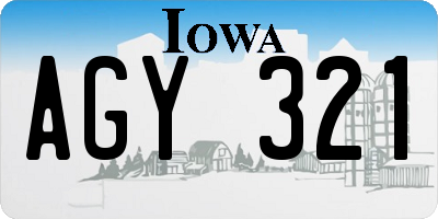 IA license plate AGY321