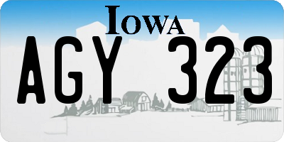 IA license plate AGY323