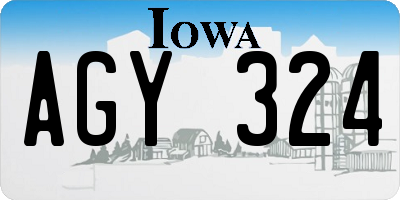 IA license plate AGY324