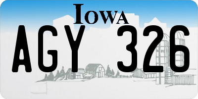 IA license plate AGY326