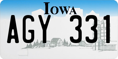 IA license plate AGY331