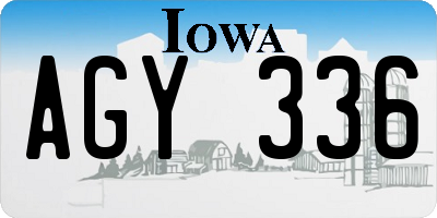 IA license plate AGY336