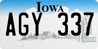 IA license plate AGY337
