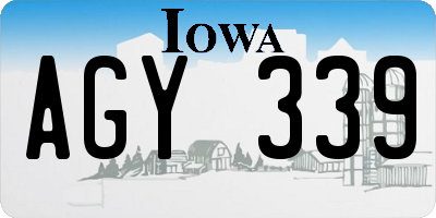 IA license plate AGY339