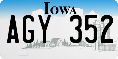 IA license plate AGY352