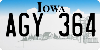 IA license plate AGY364