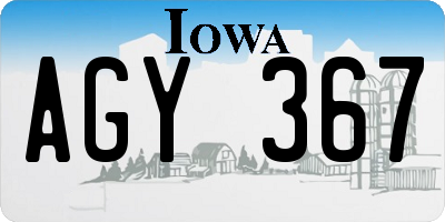 IA license plate AGY367