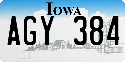 IA license plate AGY384