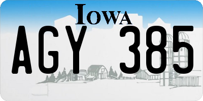IA license plate AGY385