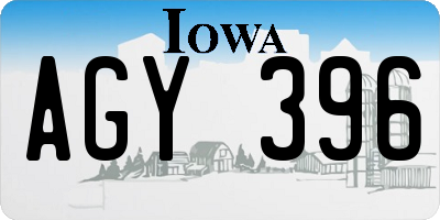IA license plate AGY396