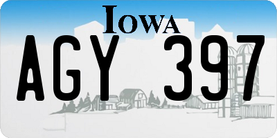 IA license plate AGY397