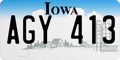 IA license plate AGY413