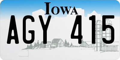 IA license plate AGY415
