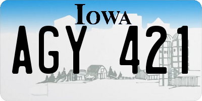 IA license plate AGY421