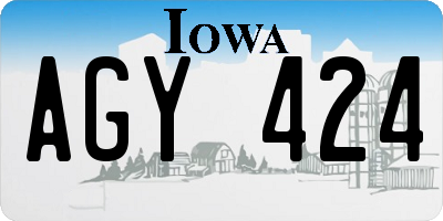 IA license plate AGY424