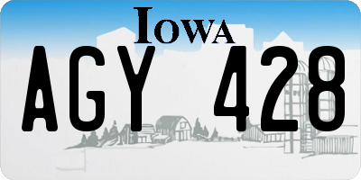 IA license plate AGY428