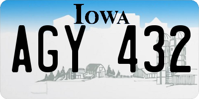 IA license plate AGY432