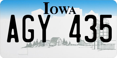 IA license plate AGY435