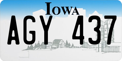 IA license plate AGY437