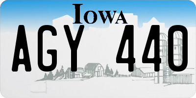 IA license plate AGY440