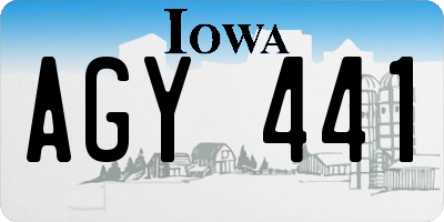 IA license plate AGY441