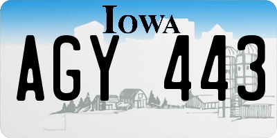 IA license plate AGY443
