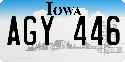 IA license plate AGY446