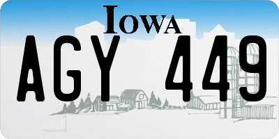 IA license plate AGY449