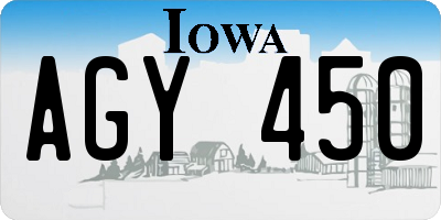 IA license plate AGY450