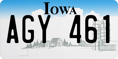 IA license plate AGY461